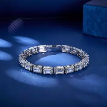 Белый прямоугольный серебряный браслет Роскошные модные ювелирные браслеты на заказ белый