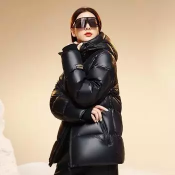 Белый пух самонагревающийся черный золотой пуховик длинный унисекс высококачественный утолщенный легкий роскошный пиджак модный S чёрный