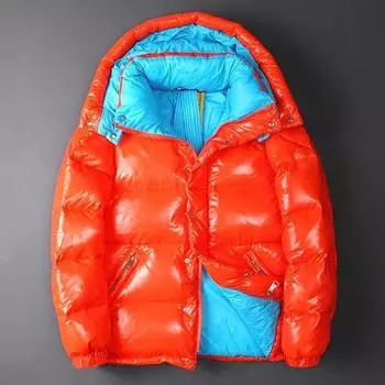 Белый пуховик для мужчин и женщин, модный, яркий, с капюшоном, -20 градусов, теплые куртки, пары, зимние пальто XS чёрный