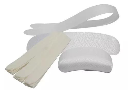 Белый японский комплект аксессуаров для туалета из 7 предметов: перед 2 воротник 3 талия Сделано в Японии [Хасэгава] (Подушка-оби, пластина, сердечники, ремни) белый