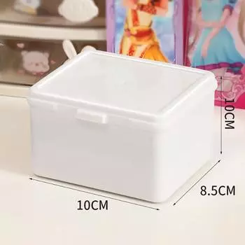 Белый ящик для хранения, штабелируемый органайзер для хранения всякой всячины с крышкой, пылезащитный чехол для хранения канцелярских принадлежностей, держатель для домашней организации