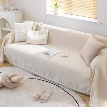 Белый синельный чехол для дивана, простой современный чехол для дивана на четыре сезона, универсальная подушка Ins Wind Cat Scratch, чехол для дивана 110*160cm