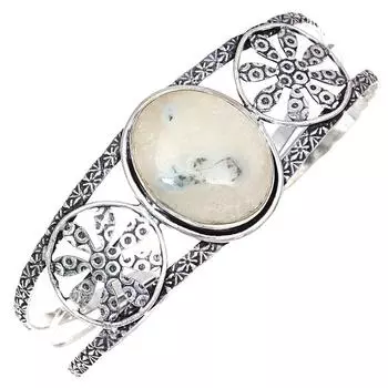 Белый солнечный кварц драгоценный камень браслеты-манжеты 7 регулируемые