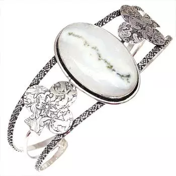 Белый солнечный кварцевый драгоценный камень серебряные ювелирные изделия браслеты-манжеты 7 регулируемые