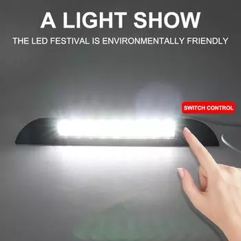 Белый свет с сенсорным выключателем, автомобильный светильник для чтения, черная полоса из 9 светодиодов, внутреннее освещение для автофургонов, 25,6 см, светильники для чтения в сборе белый