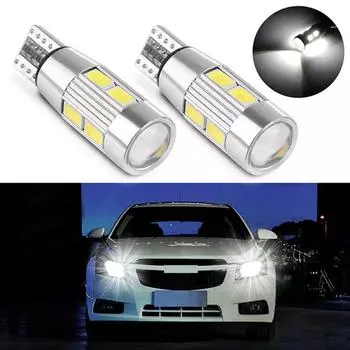 Белый T10 194 W5W 5630 LED 10 SMD CANBUS ОШИБКА БЕСПЛАТНО Автомобильная боковая клиновидная лампочка 1Pc белый