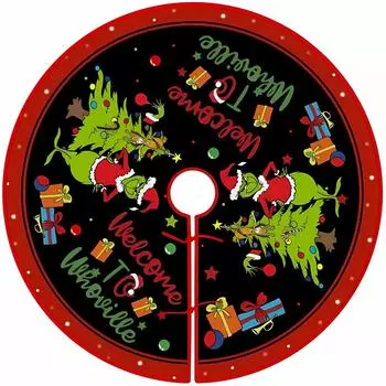 Белый тисненый плюшевый рождественский елочный плед, роскошный рождественский напольный коврик, украшение для рождественской елки One Size