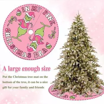 Белый тисненый плюшевый рождественский елочный плед, роскошный рождественский напольный коврик, украшение для рождественской елки One Size