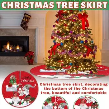 Белый тисненый плюшевый рождественский елочный плед, роскошный рождественский напольный коврик, украшение для рождественской елки One Size красный