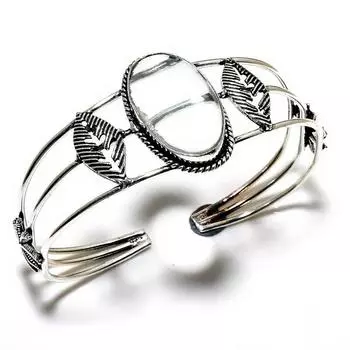 Белый топаз, драгоценный камень 925, посеребренный ювелирный браслет ручной работы, браслет-манжета