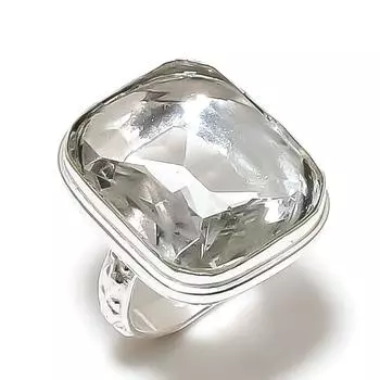 Белый топаз драгоценный камень ручная работа серебро 925 пробы подарок ювелирное изделие кольцо размер 6 s2k79