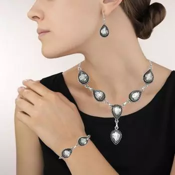 Белый топаз комплект ювелирных изделий для женщин на свадьбу браслет подарок высокое качество