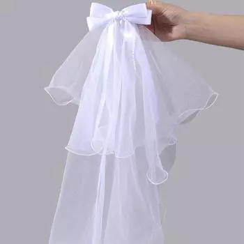 Белый Тюлевый Бант Заколка для Волос Большой Сетчатый Вуаль Заколка для Волос Для Девочек Женщин День Рождения Вечеринка Фотосессия Свадебный Головной Убор Аксессуары