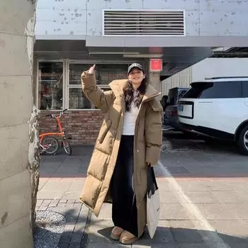 Белый утиный пух супер длинный женский пуховик зима 2024 новый длинный выше колена до щиколотки очень холодное утепленное пальто S