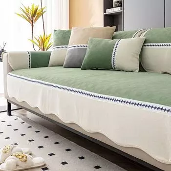 Белый волнистый край диван-полотенце модные однотонные однотонные чехлы для диванов из синели Нескользящие чехлы для диванов для гостиной 70x70cm 1pcs