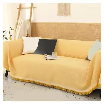 Белый желтый чехол для дивана мягкий противоскользящий удобный пылезащитный защитные стильные чехлы для дивана для гостиной 90*90cm