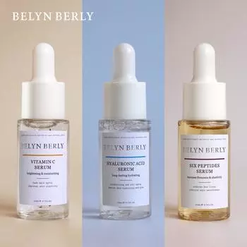 BELYN BERLY Гиалуроновая кислота + витамин С + шесть пептидов сыворотка для лица 3 шт увлажняющая осветляющая лифтинг укрепляющая сыворотка для лица