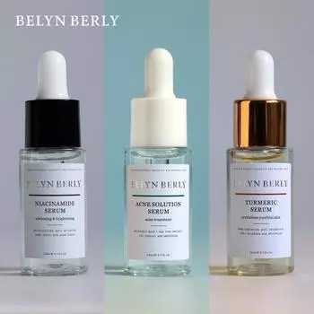 BELYN BERLY Nourishing & Clear Serum Kit 3PCS Увлажняющая сыворотка с маслом чайного дерева и ниацинамидом Куркума Сыворотка для лица Уход за лицом