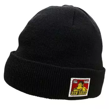 Ben Davis Authentic Beanie Knit Cap BEANIE 295 Authentic Beanie Knit Folded Women Unisex [BEN DAVIS] Кепка/Логотип Hat/Men (ЧЕРНЫЙ) (Пункт) [Элемент] чёрный