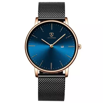 [BEN NEVIS] Men s Watch Simple Stylish Thin Casual Date Display Waterproof Analog Quartz Watch Mesh Band Blue