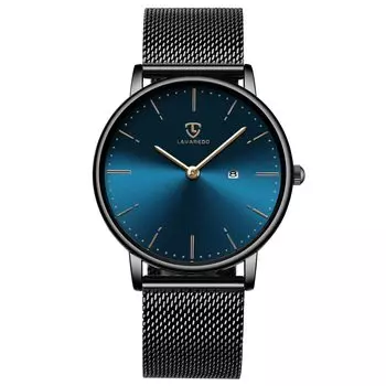 [BEN NEVIS] Men s Watch Simple Stylish Thin Casual Date Display Waterproof Analog Quartz Watch Mesh Band Blue Black