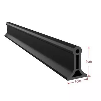 Bendable Shower Water Barrier Silicone Water Stopper Seal Strip Bathroom Door Threshold чёрный