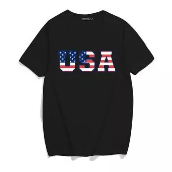 Bendera AS Kasual Model 90S Lucu Lengan Pendek Musim Panas Baju Wanita футболка Grafis Mode Kawaii Kaus Dasar Atasan футболка Cetak L