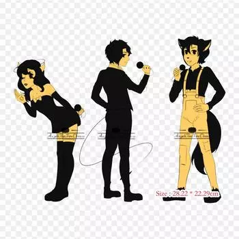 Бенди и чернильная машина, человеческая версия, Бенди и утюг на теплопередаче, виниловые нашивки, наклейки для одежды, аппликации «сделай сам», моющиеся нашивки