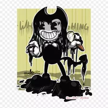 Бенди и чернильная машина Рисунок Deviantart Утюг на теплопередаче Печать Виниловые нашивки Наклейка для одежды DIY Аппликации Моющиеся нашивки