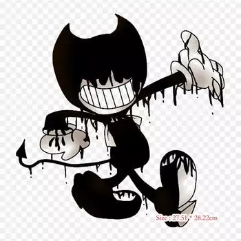 Bendy And The Ink Machine Themeatly Games Утюг на теплопередаче Печать Виниловые нашивки Наклейка для одежды DIY Аппликации Моющиеся нашивки