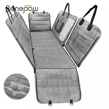 Чехол на сиденье автомобиля Benepaw для собак, водонепроницаемый сетчатый чехол на окно для домашних животных, гамак, устойчивый к царапинам, нескользящий чехол на заднее сиденье для щенков для грузовиков, внедорожников