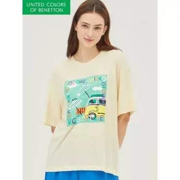 BeneTTon Aqua PrinTing T shirT baTs74331 CR/42