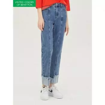 Benetton Balance Turn Up Cut Denim Pants Badp14311 IN/42