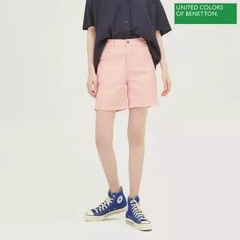 Benetton Benetton Back Banding Denim Short Pants Badp68331 Pk Pink/42