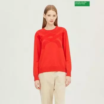 Benetton Benetton Benetton Logo Jacquard Sweater 2f 1135u1044 02p 02P/S