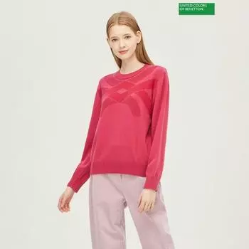 Benetton Benetton Benetton Logo Jacquard Sweater 2f 1135u1044 2d6 2D6/S