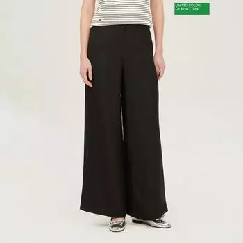 [Benetton] Benetton Bling Wide Banding Pants Bapt52431 BK_black/42