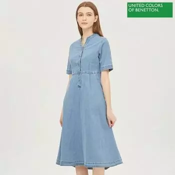 Benetton Benetton Отмена Платье Baopf4331 В Indigo/42