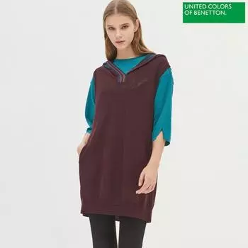 Benetton Benetton Caters вышитый вязаный жилет Bakv01041 Wi wines/OS