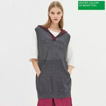 Benetton Benetton Caters вышитый вязаный жилет Bakv01041 Dg dark gray/OS