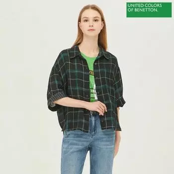 Benetton Benetton Check Blouse Bablb2331 Bk blacks/42