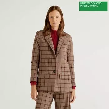 Benetton Benetton клетчатая куртка 1f 2tuj52475 902 902/42