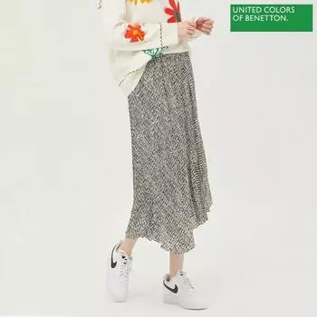 Benetton Benetton Danes Damian Wrinkle Skirt Bask02311 Iv Ivory/42