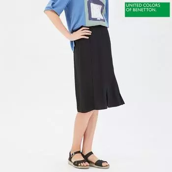 Юбка Benetton Benetton Modern Pin Tuck Slit Bask04941 Bk blacks/42