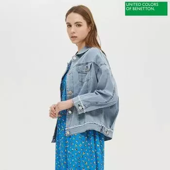 Benetton Benetton Motif SequIn Denim Jacket Bajpa7411 In Indigo/OS