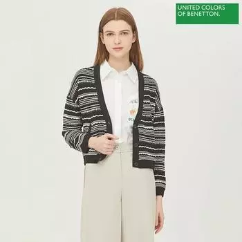 Benetton Benetton Multi Stripe Knit Cardigan Bakc51331 Bk blacks/OS