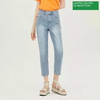 Benetton Benetton Pocket Denim Pants Badp19241 In Indigo/42