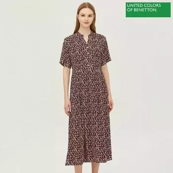 Платье Benetton Benetton с принтом «хенли» Baopa7331 Bk blacks/42