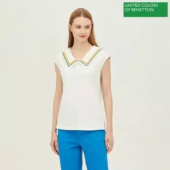 BeneTTon BeneTTon Sailor Collar Sleeveless T shirT baTsf3241 Wh white/42