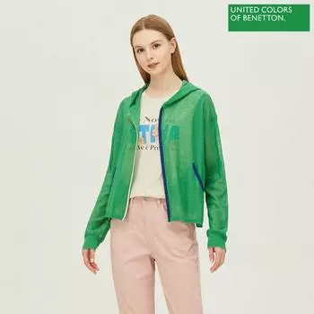 Benetton Benetton Seashell Sequin с капюшоном вязаный кардиган Bakcb7431 Gn painted/OS